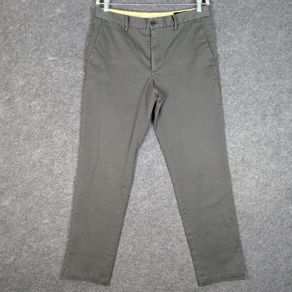 Banana Republic Slim Fit Chinos Mens 33x32 Olive Green Stretch Cotton Pants - Picture 2 of 16
